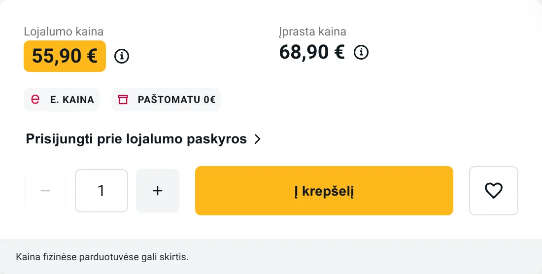 Parduotuvė rodo